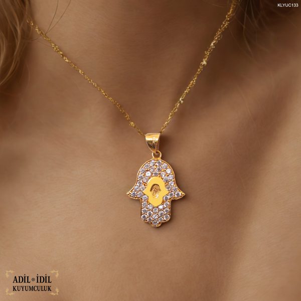 Fatma Ana Eli Taşlı Kolye Ucu