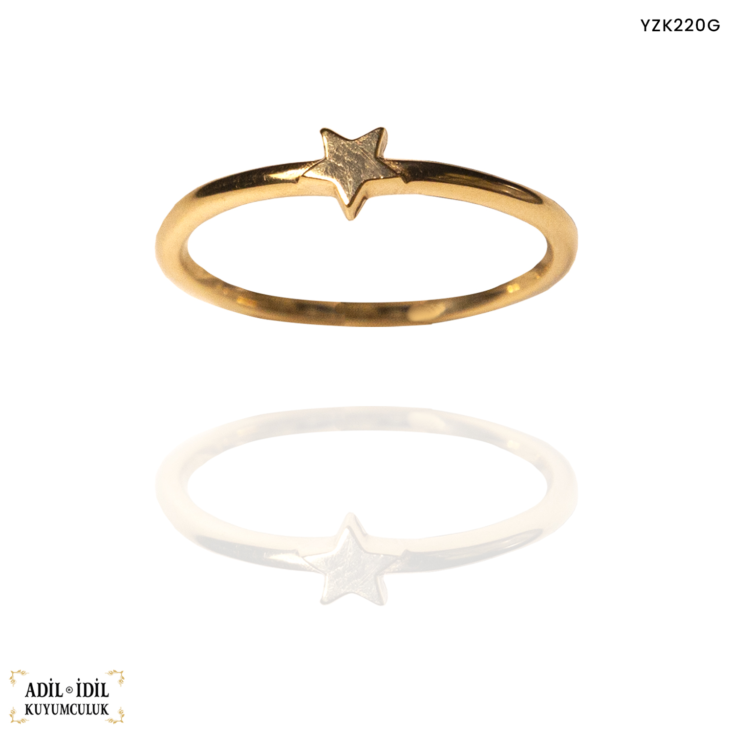 Yıldız Detaylı Altın Yüzük