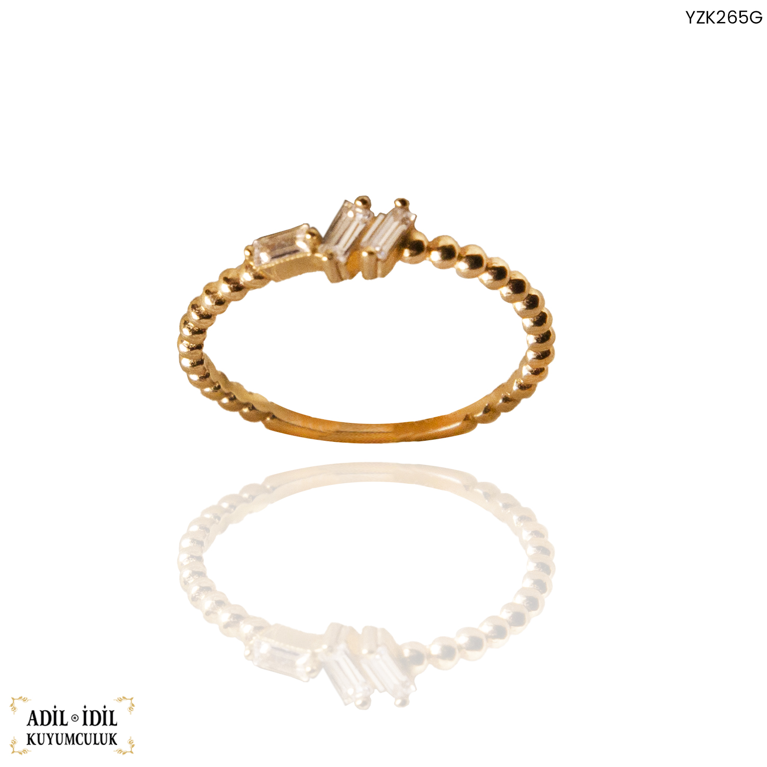 14 Ayar Altın Çıtır Baget Yüzük