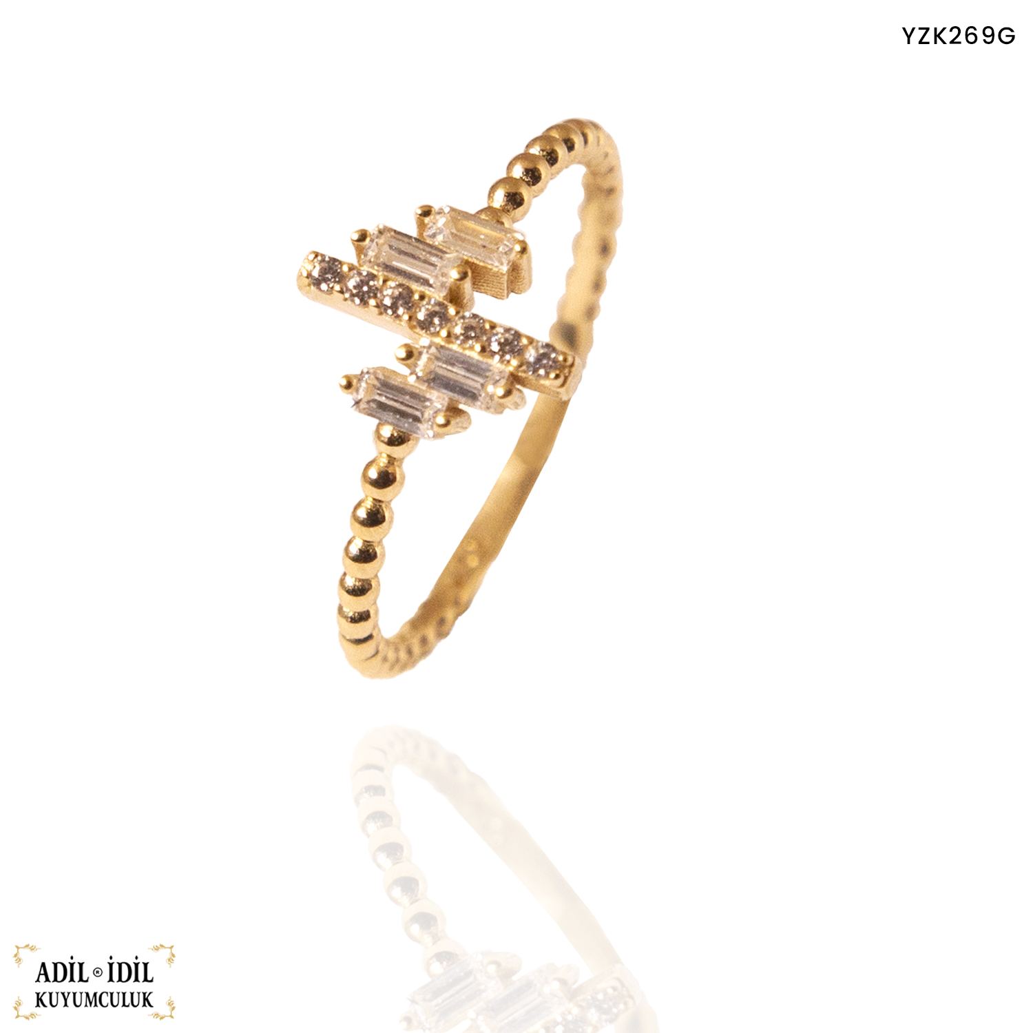 Baget Taşlı Tasarım Yüzük