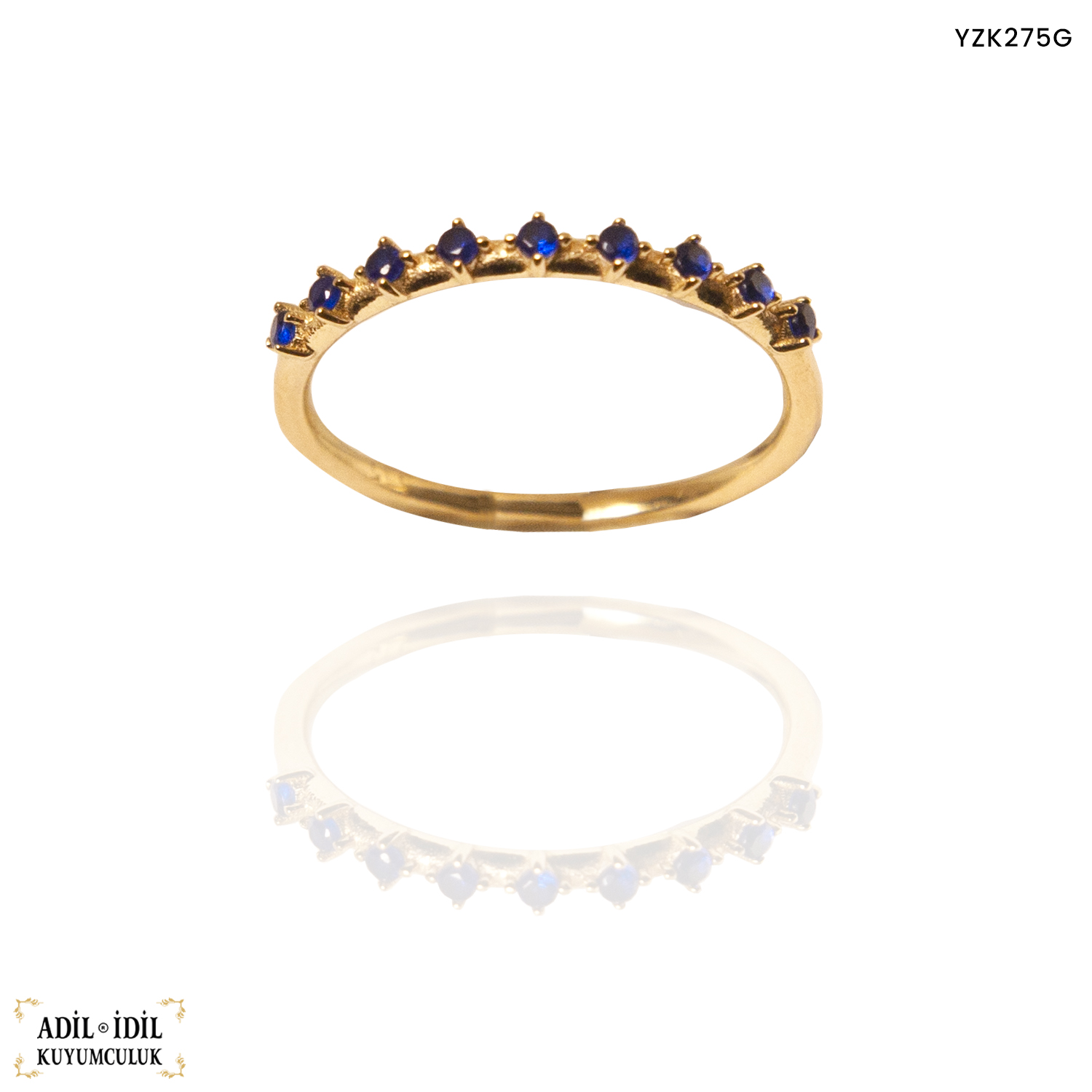 Minimal Taşlı Yarım Tur Yüzük