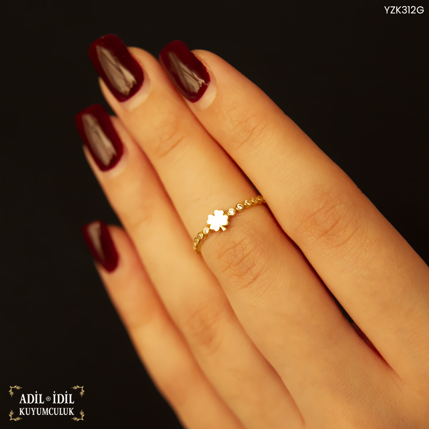 14 Ayar Altın Yoncalı Yüzük