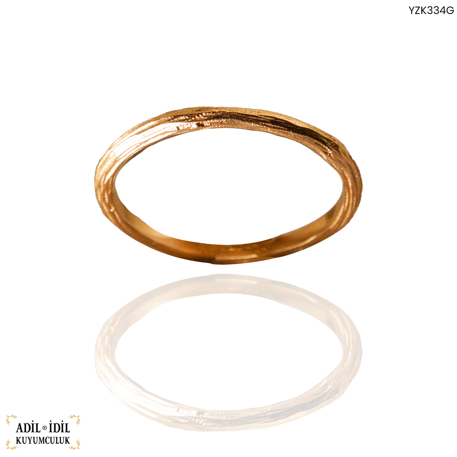 14 Ayar Dokulu Altın Yüzük