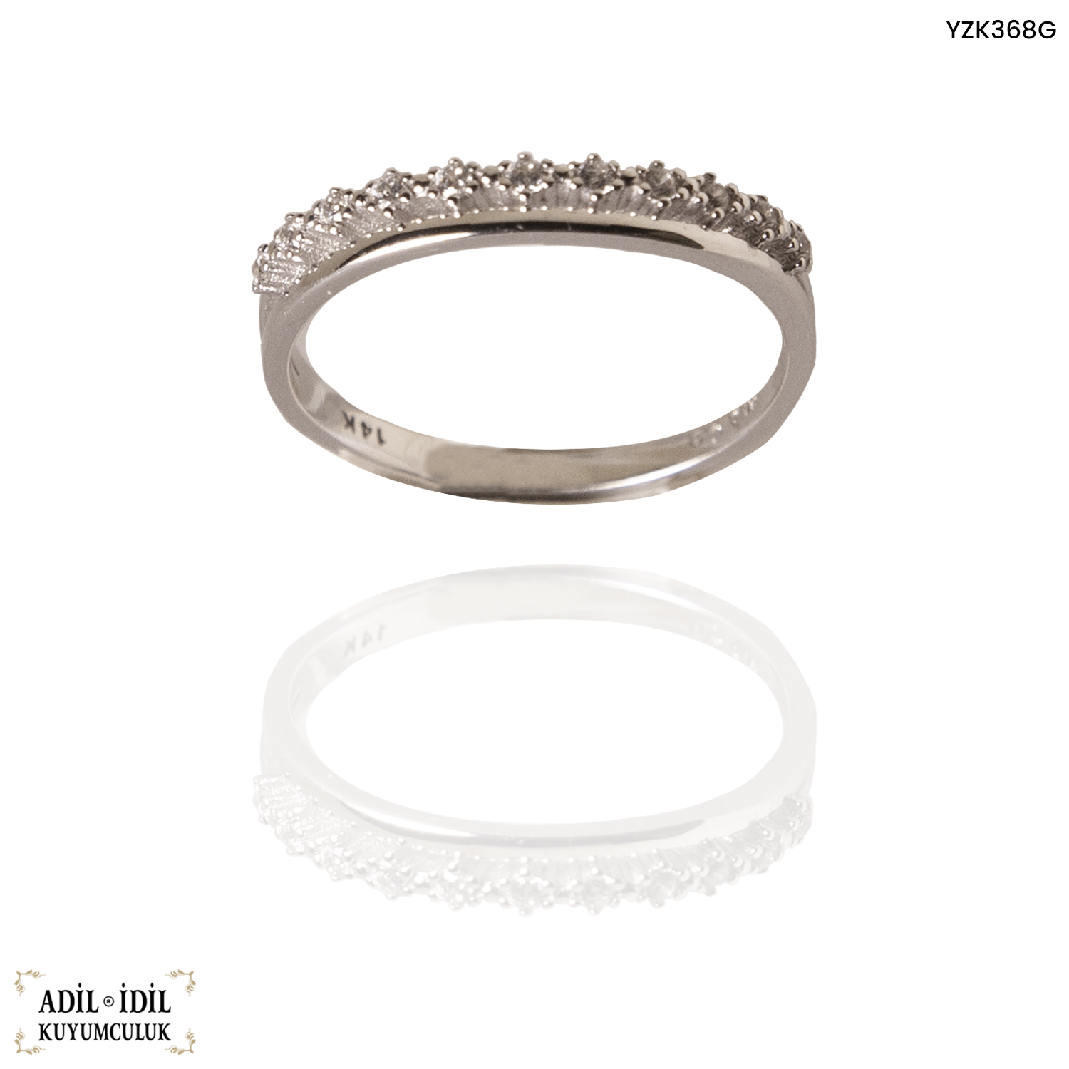 Yarım Tur Taşlı Yüzük