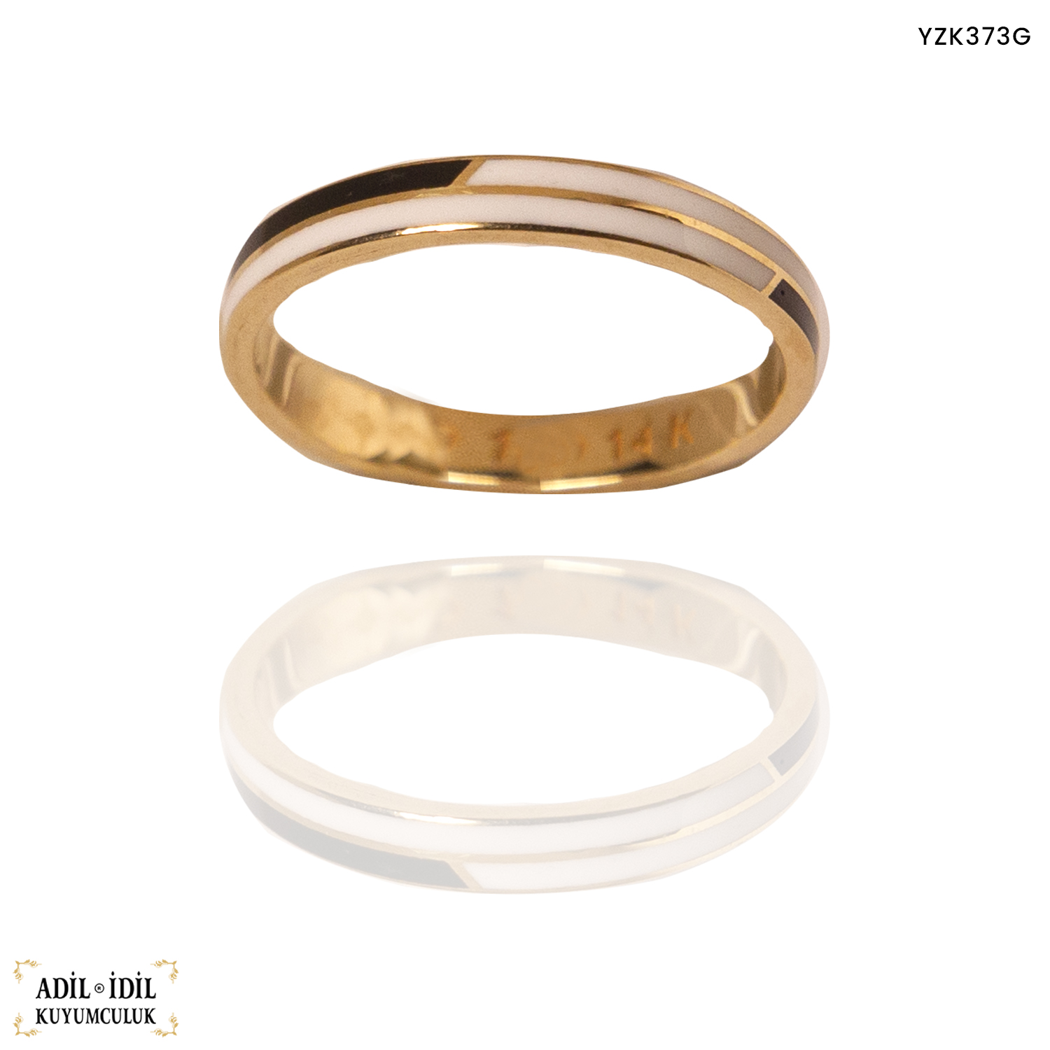 Siyah Beyaz Mineli Yüzük