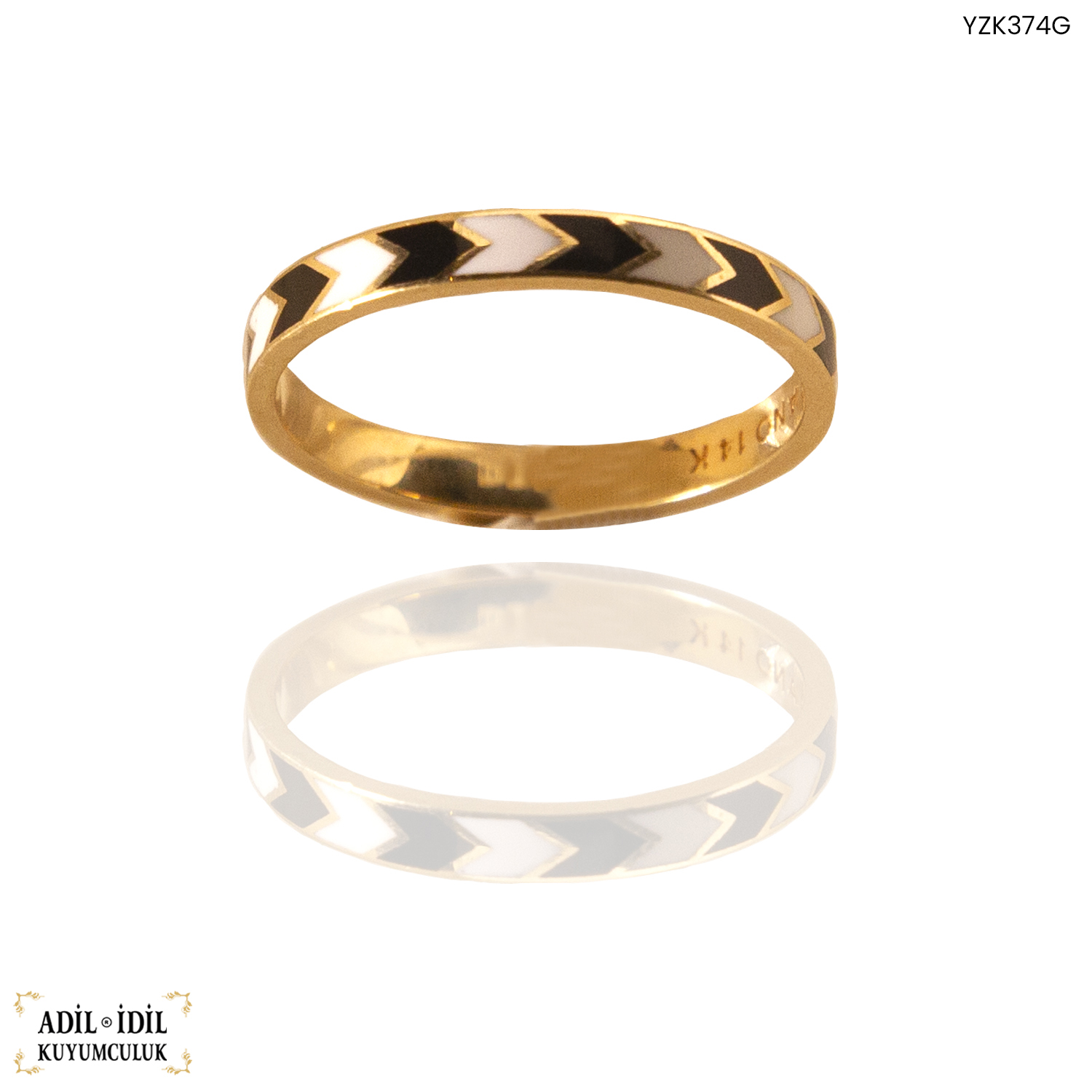 Siyah Beyaz Mineli Yüzük