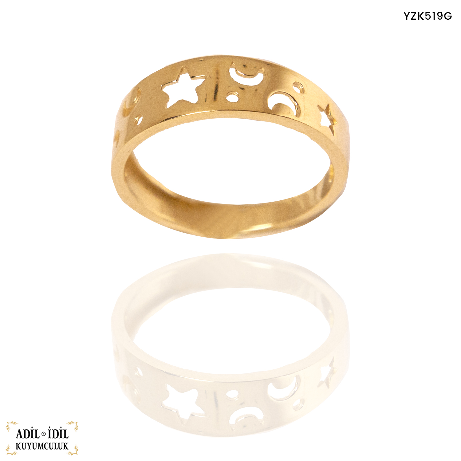 Yıldız Ve Ay Desenli Yüzük