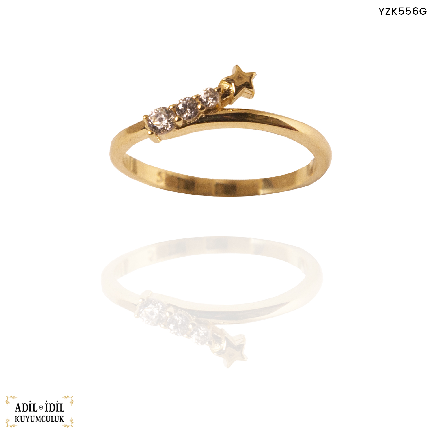 Yıldız Detaylı Taşlı Yüzük