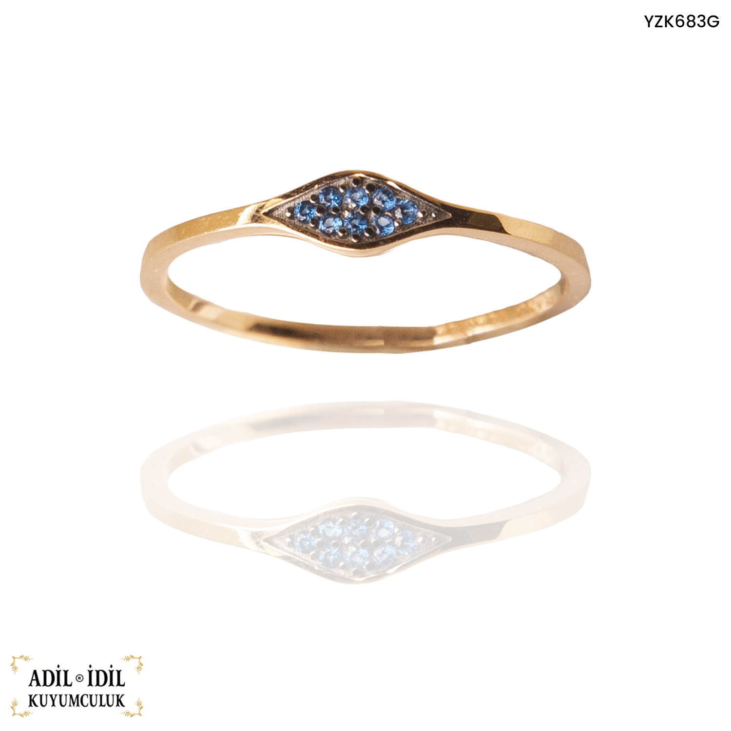 Lacivert Taşlı Tasarım Yüzük