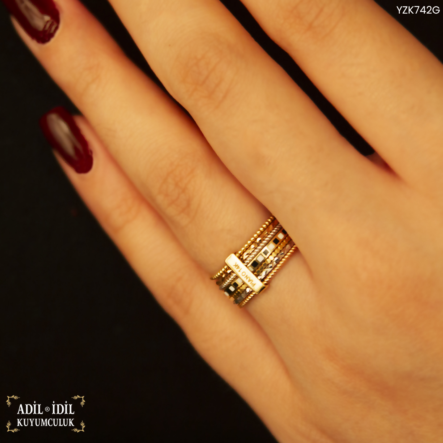 Mineli Yedigün Altın Yüzük