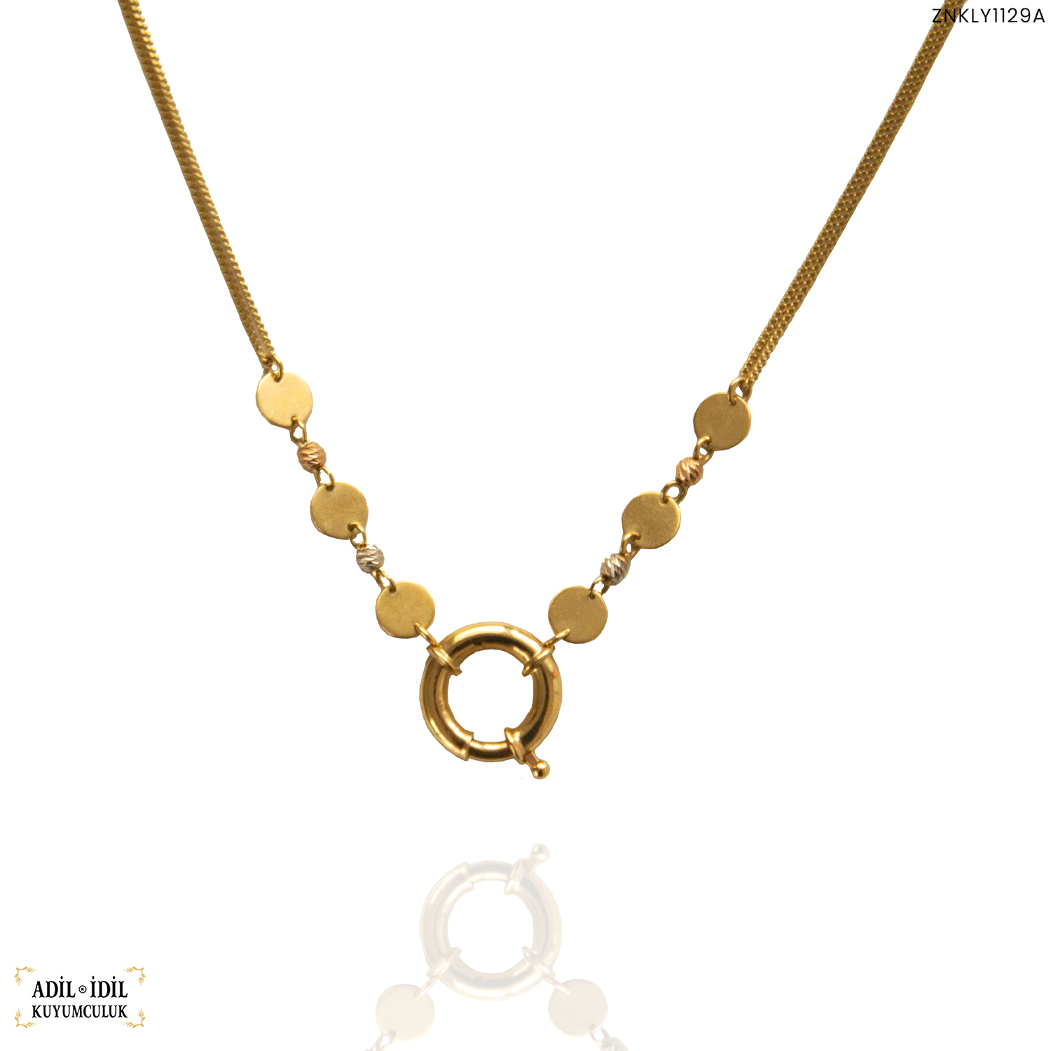 Çift Zincirli Halka Kesim Dorika Toplu Kolye