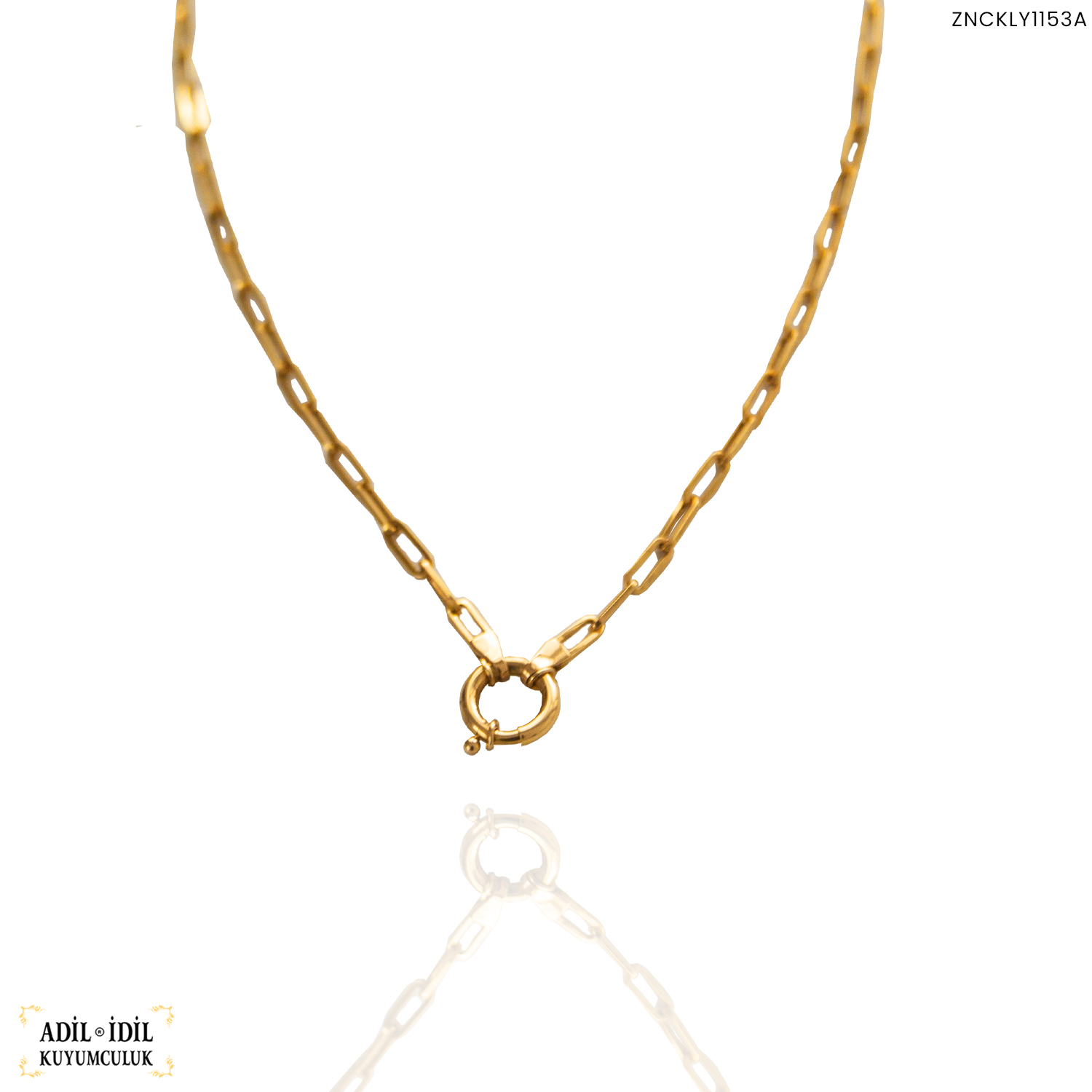 Ataç Model Halka Detaylı Altın Kolye