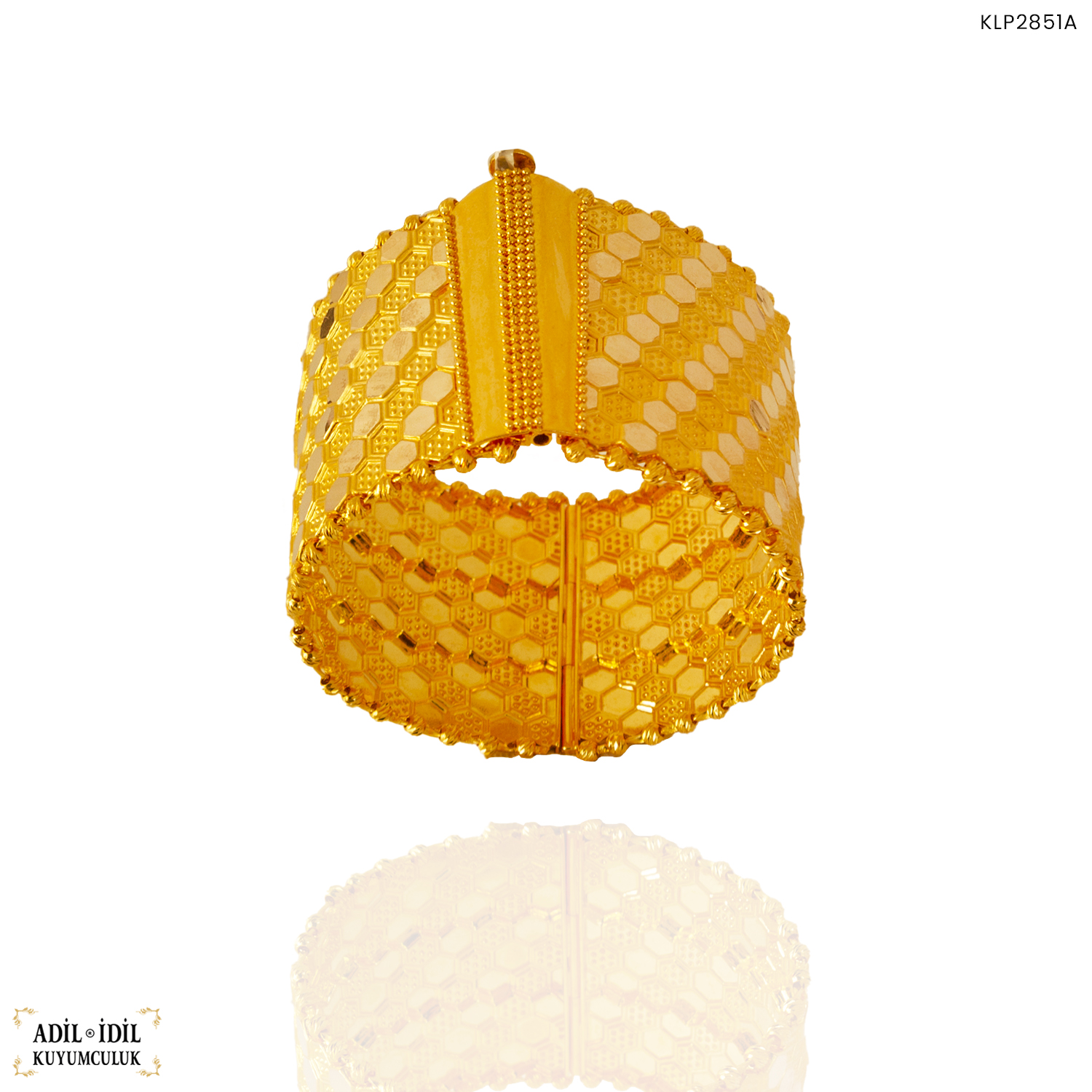 14 Ayar Altın Petek Model Kelepçe