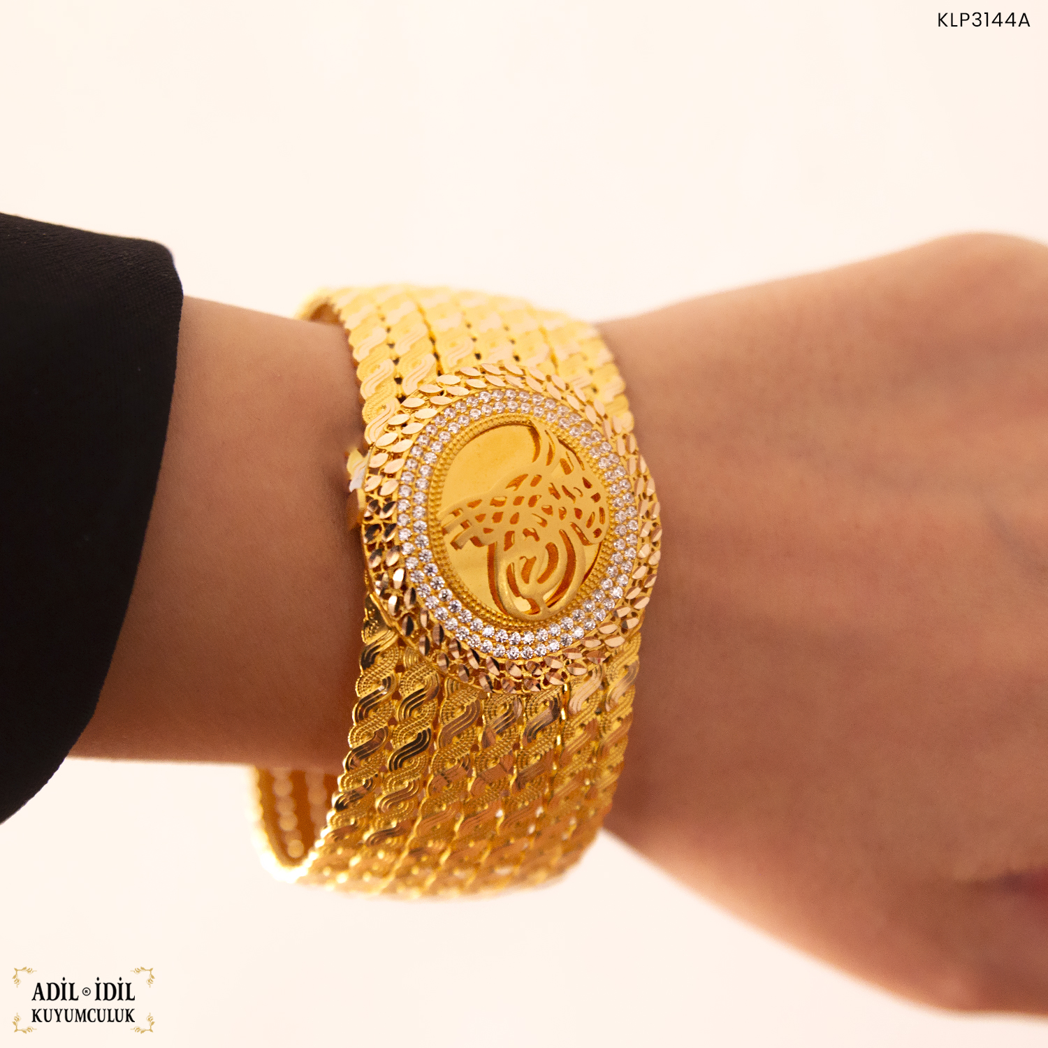 Tuğralı Burma 14 Ayar Altın Kelepçe