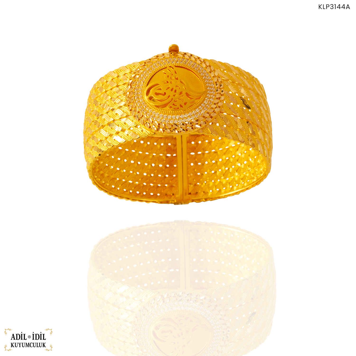 Tuğralı Burma 14 Ayar Altın Kelepçe