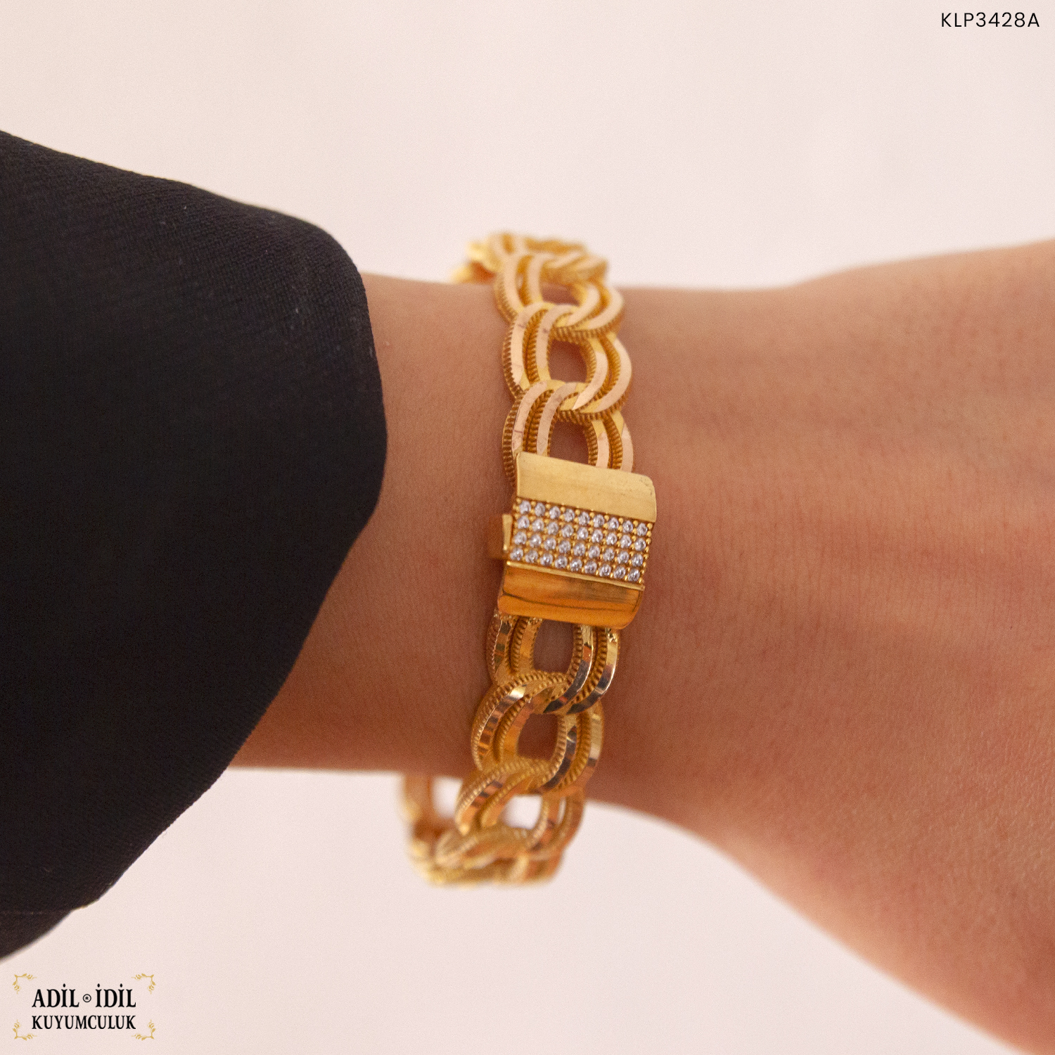 14 Ayar Altın Özel Tasarım Kelepçe