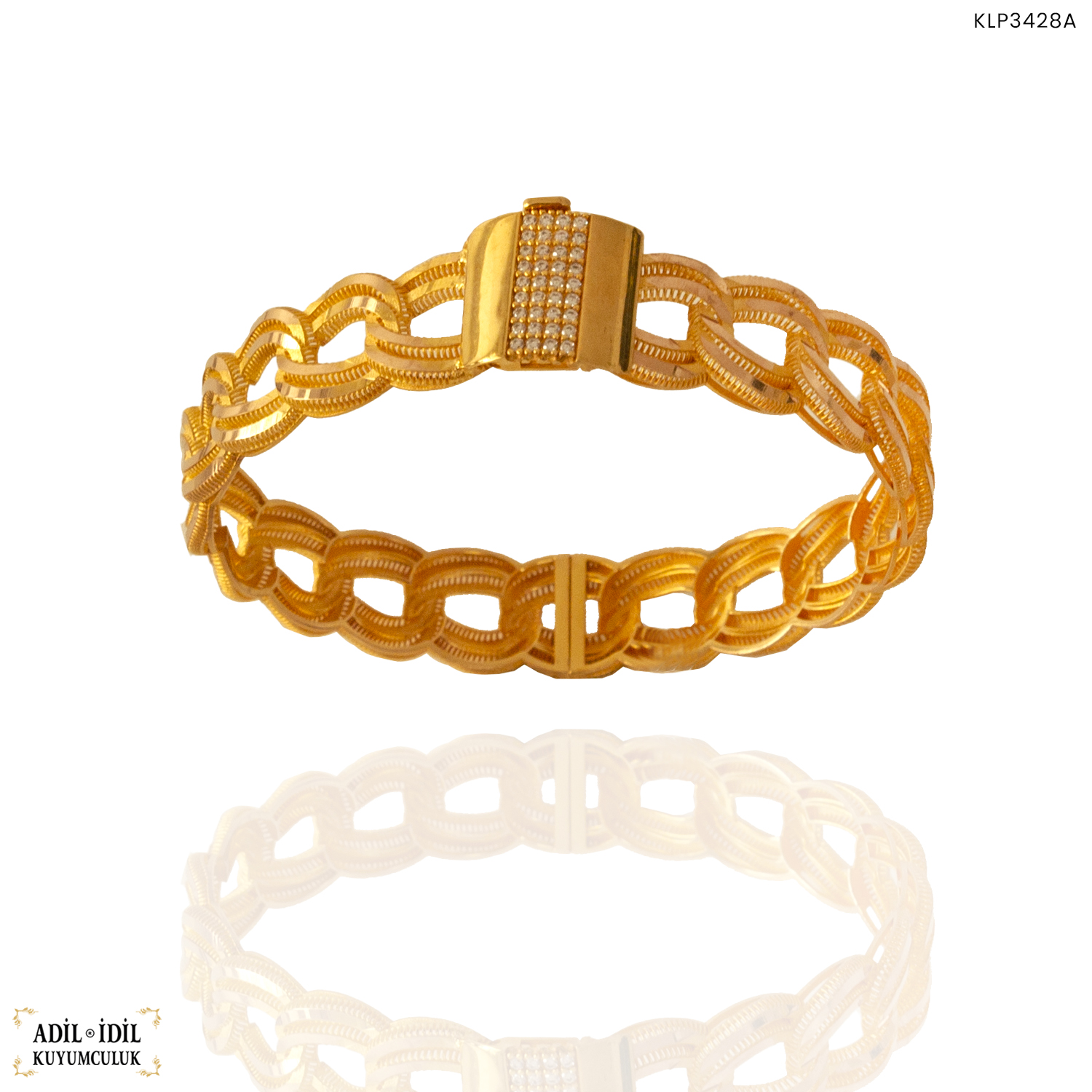 14 Ayar Altın Özel Tasarım Kelepçe