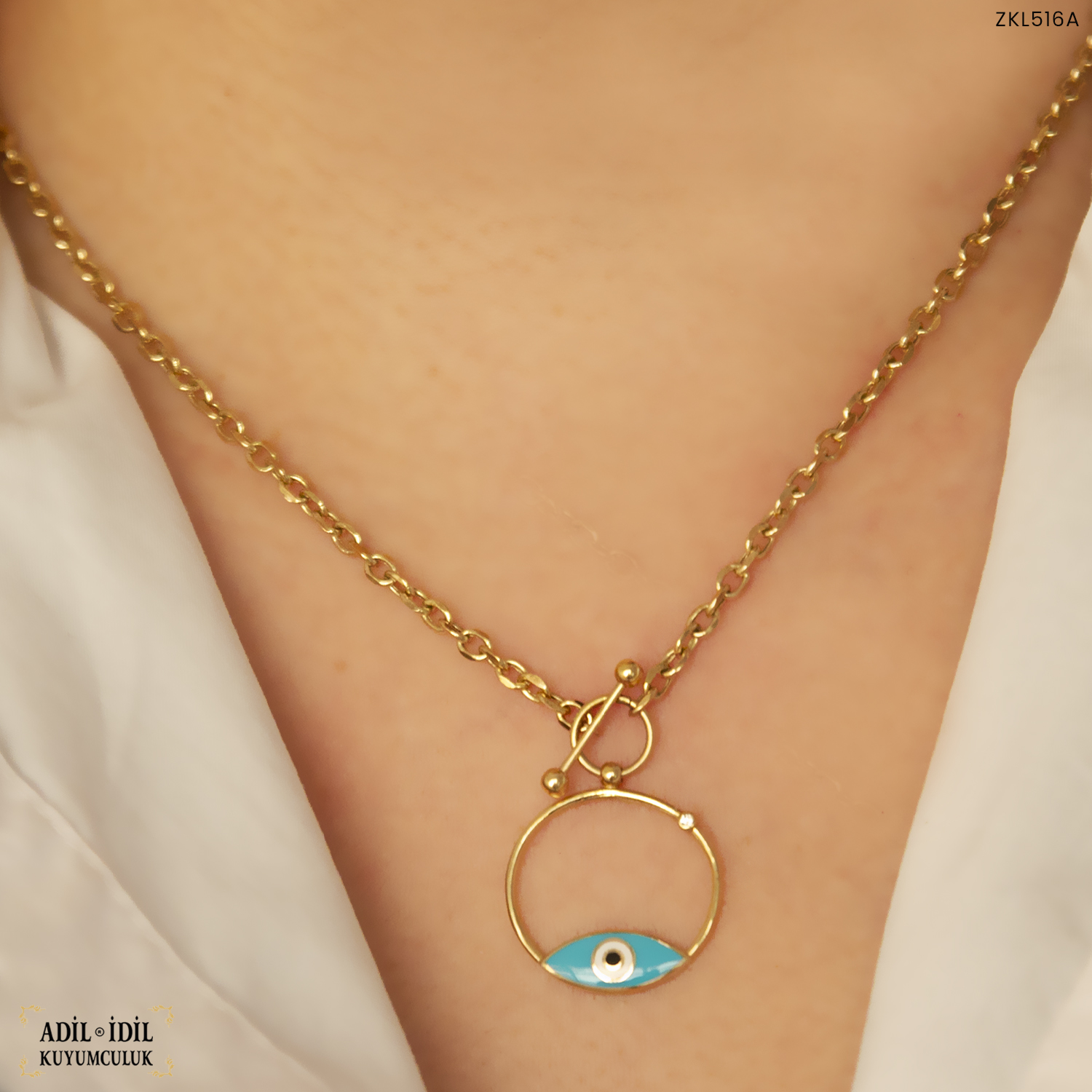 Halka Kesim Göz Nazar Boncuklu Kolye