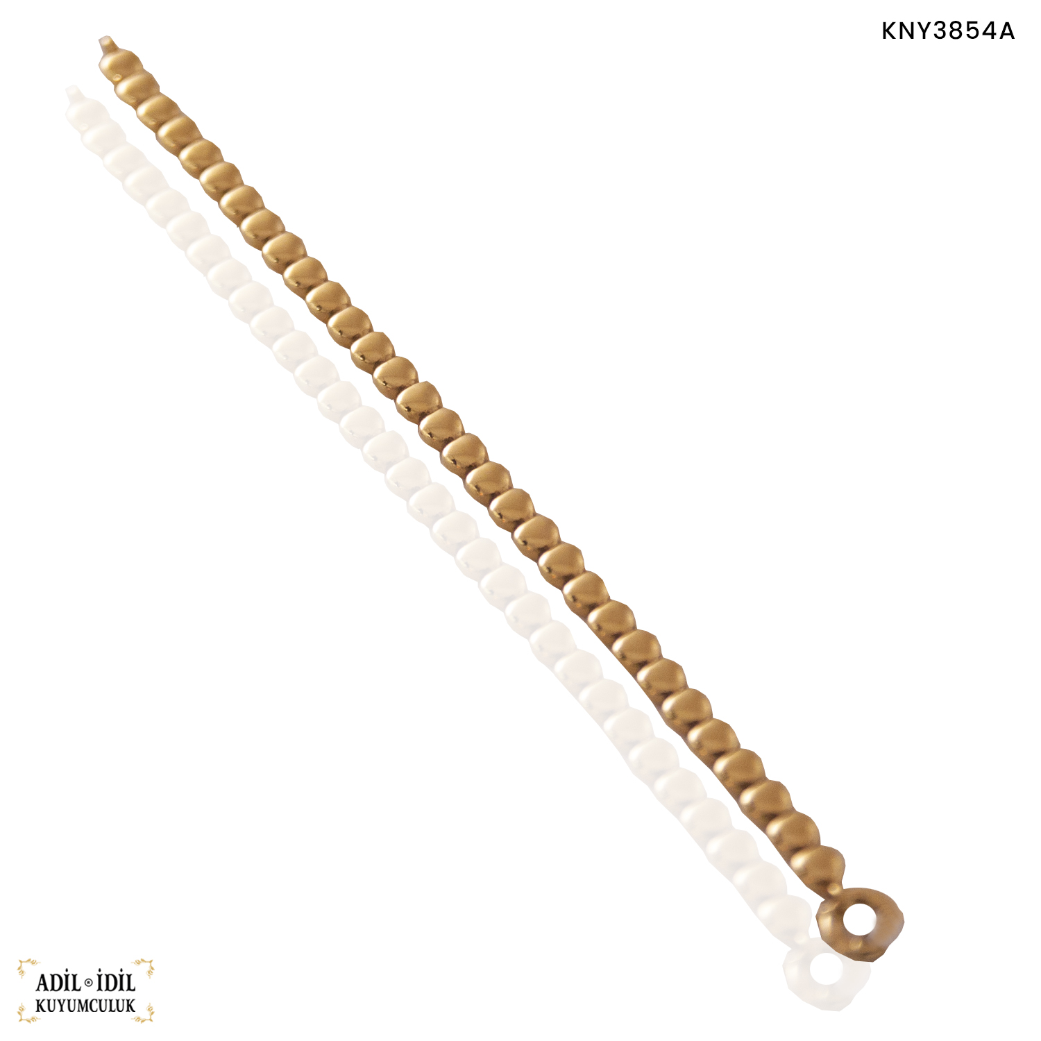 14 Ayar Kalp Detaylı Bombeli Bileklik