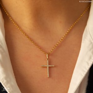 14 Ayar Altın Taşlı Haç Kolye Ucu