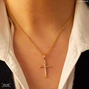 14 Ayar Altın Hz. İsa Haç Kolye Ucu
