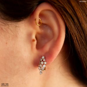 14 Ayar Taşlı Altın Küpe