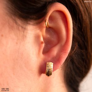 14 Ayar  Desenli Altın Küpe