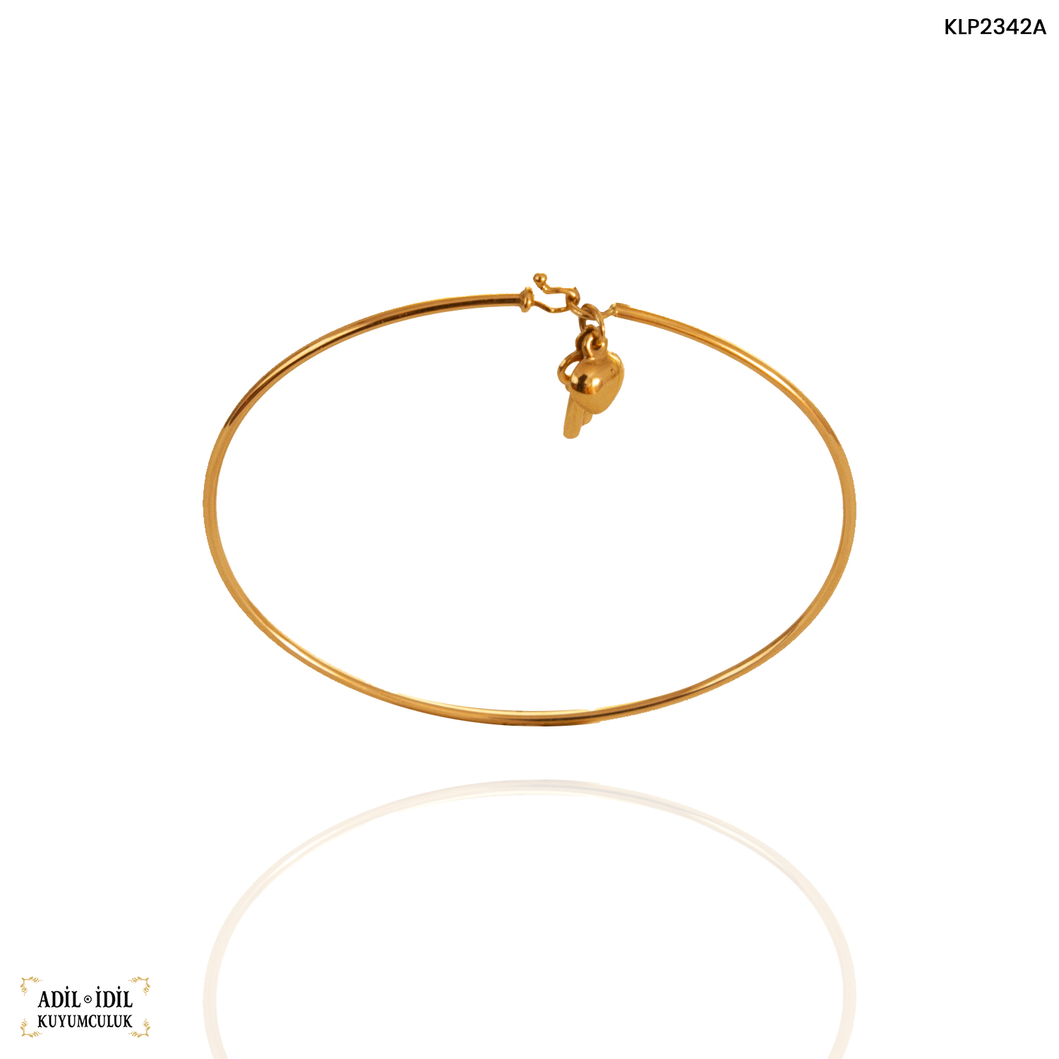 Kalp ve Anahtar Charmlı Minimal Kelepçe