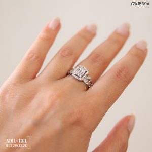 Beyaz Altın Örme Model Baget Yüzük