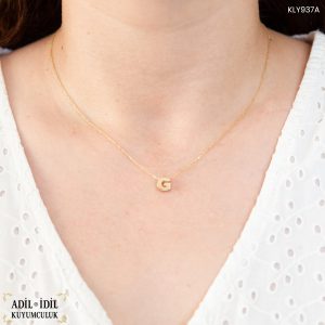 G Harfli Minimal 14 Ayar Altın Kolye