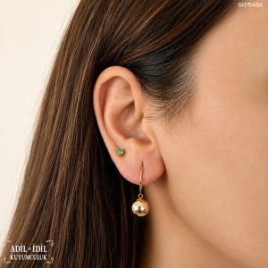 Sallantılı Parlak Top Küpe
